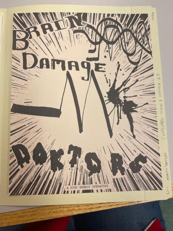 Punk venue flyer from San Francisco venues documented in the Bay Area Punk Flyers collection.