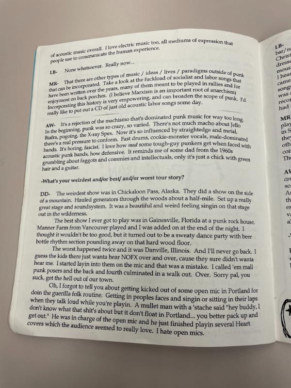 Photograph of archival item from Cometbus Punk and Underground Press Collection, Box 4 (Box 8107, Folder round_things_roll_c2001_4_19).