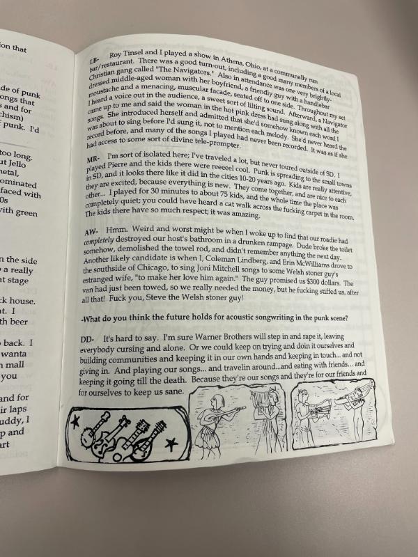 Photograph of archival item from Cometbus Punk and Underground Press Collection, Box 4 (Box 8107, Folder round_things_roll_c2001_4_19).