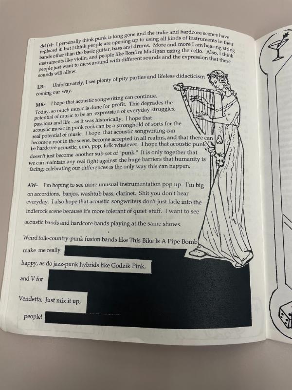 Photograph of archival item from Cometbus Punk and Underground Press Collection, Box 4 (Box 8107, Folder round_things_roll_c2001_4_19).