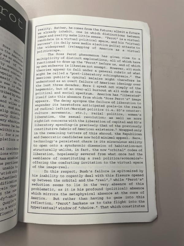 Photograph of archival item from Cometbus Punk and Underground Press Collection, Box 4 (Box 8107, Folder saprophile_aug1992_mar193_4_22).