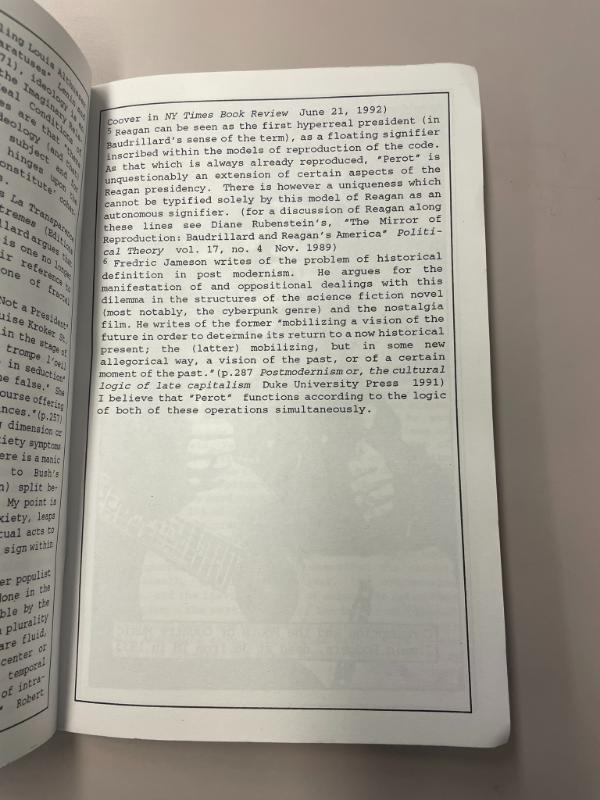 Photograph of archival item from Cometbus Punk and Underground Press Collection, Box 4 (Box 8107, Folder saprophile_aug1992_mar193_4_22).