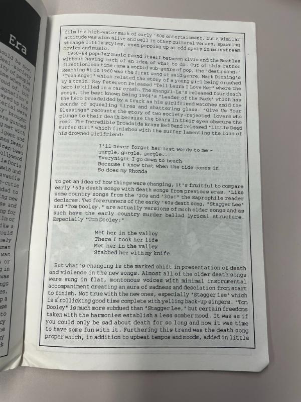 Photograph of archival item from Cometbus Punk and Underground Press Collection, Box 4 (Box 8107, Folder saprophile_aug1992_mar193_4_22).
