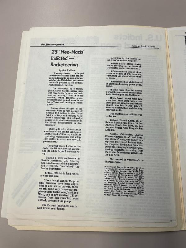 Photograph of archival item from Cometbus Punk and Underground Press Collection, Box 4 (Box 8107, Folder skinheads_marchapril1985_4_90).