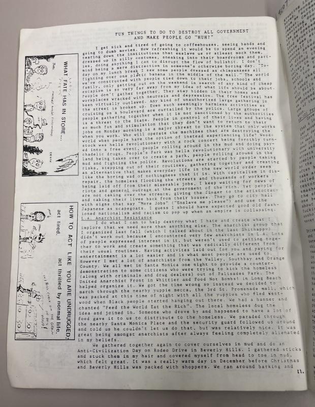 Photograph of archival item from Cometbus Punk and Underground Press Collection, Box 4 (Box 8107, Folder shithappy_c1991_1994_4_27).