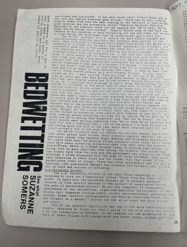 Photograph of archival item from Cometbus Punk and Underground Press Collection, Box 4 (Box 8107, Folder shithappy_c1991_1994_4_27).