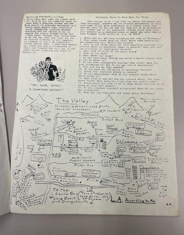 Photograph of archival item from Cometbus Punk and Underground Press Collection, Box 4 (Box 8107, Folder shithappy_c1991_1994_4_27).