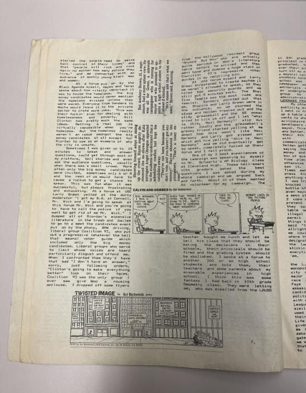 Photograph of archival item from Cometbus Punk and Underground Press Collection, Box 4 (Box 8107, Folder shithappy_c1991_1994_4_27).
