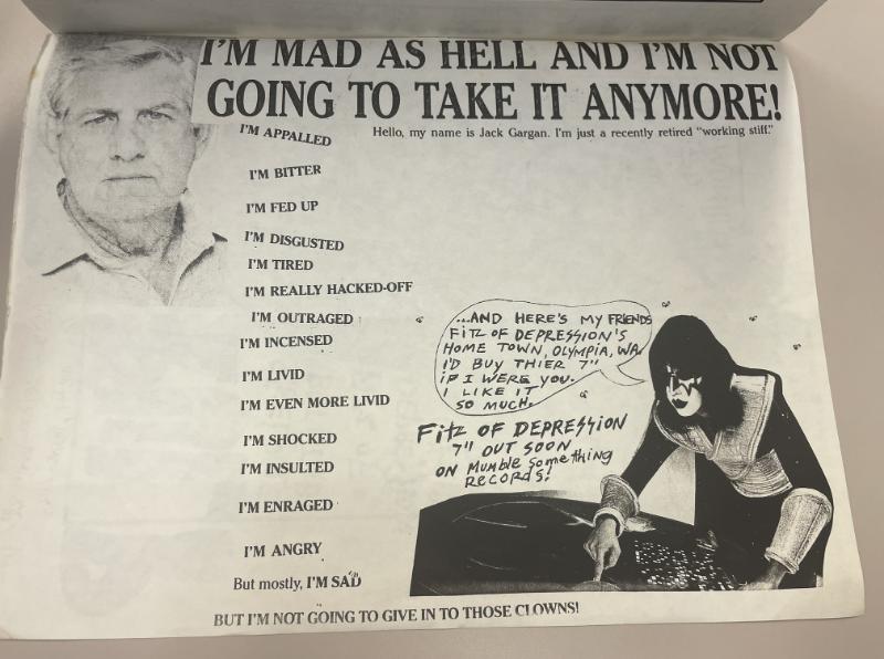 Photograph of archival item from Cometbus Punk and Underground Press Collection, Box 4 (Box 8107, Folder pulp_circa_1990_1991_4_4).