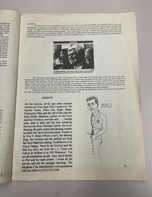 Photograph of archival item from Cometbus Punk and Underground Press Collection, Box 4 (Box 8107, Folder shithappy_c1991_1994_4_27).