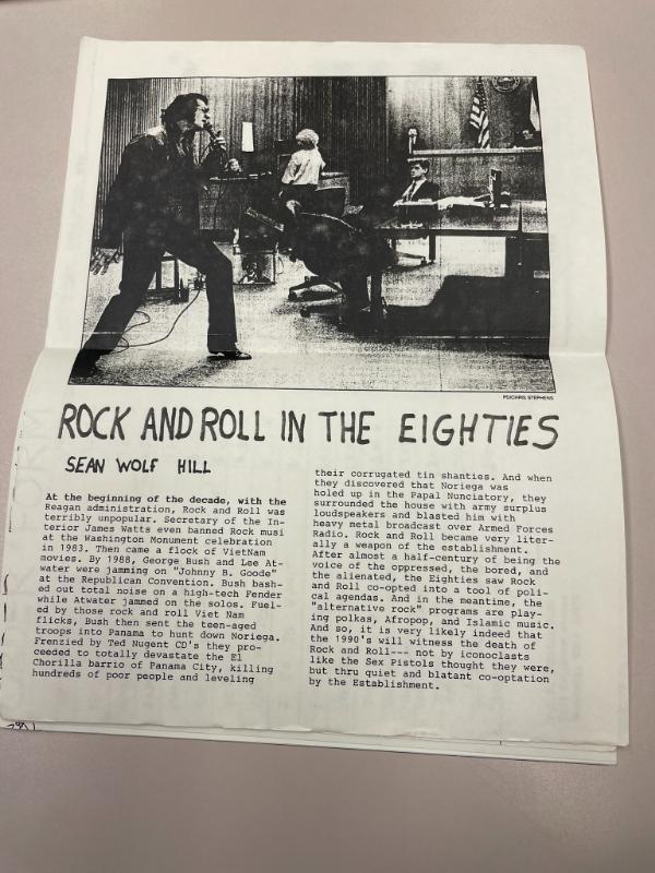 Photograph of archival item from Cometbus Punk and Underground Press Collection, Box 4 (Box 8107, Folder urgl_orp_nov1984_4_65).
