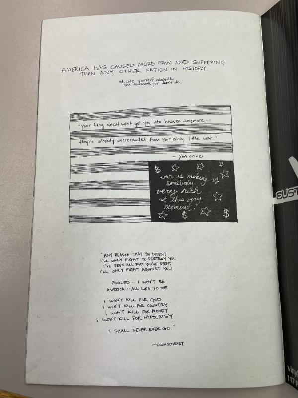 Photograph of archival item from Cometbus Punk and Underground Press Collection, Box 4 (Box 8107, Folder wake_up_1986_4_69).