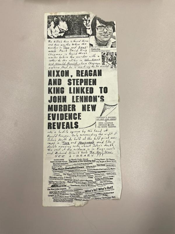 Photograph of archival item from Cometbus Punk and Underground Press Collection, Box 4 (Box 8107, Folder crackpot_flyers_c1977_1992_4_84).