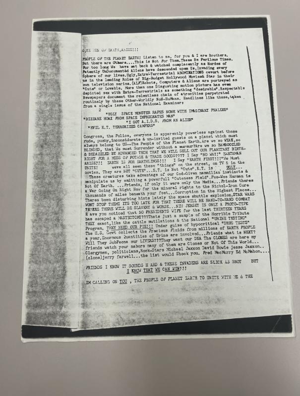 Photograph of archival item from Cometbus Punk and Underground Press Collection, Box 4 (Box 8107, Folder crackpot_flyers_c1977_1992_4_84).