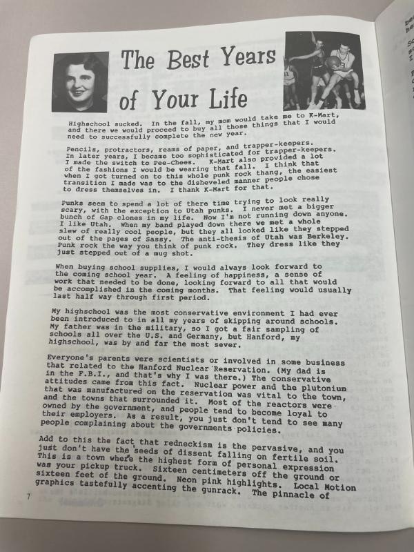 Photograph of archival item from Cometbus Punk and Underground Press Collection, Box 4 (Box 8107, Folder pulp_circa_1990_1991_4_4).