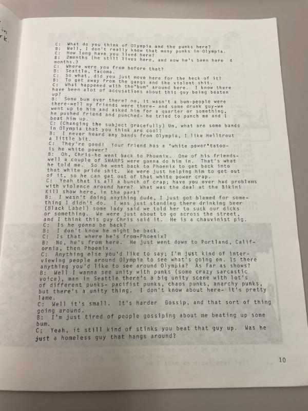 Photograph of archival item from Cometbus Punk and Underground Press Collection, Box 4 (Box 8107, Folder pulp_circa_1990_1991_4_4).