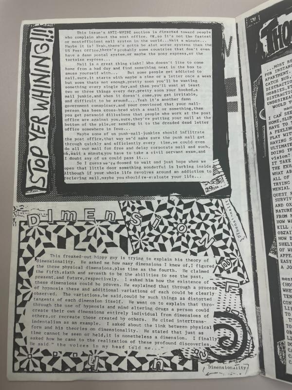 Photograph of archival item from Cometbus Punk and Underground Press Collection, Box 4 (Box 8107, Folder psychotherapy_1991_1992_4_2).