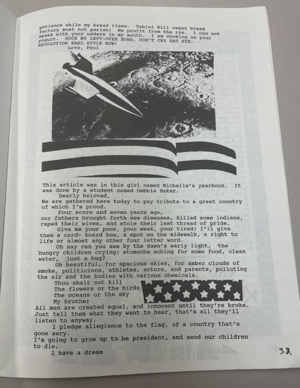 Photograph of archival item from Cometbus Punk and Underground Press Collection, Box 4 (Box 8107, Folder pulp_circa_1990_1991_4_4).