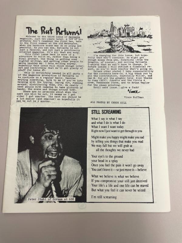 Photograph of archival item from Cometbus Punk and Underground Press Collection, Box 4 (Box 8107, Folder ratlanta_dec_1985_4_12).