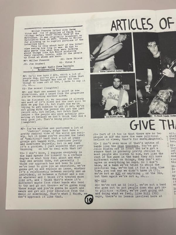 Photograph of archival item from Cometbus Punk and Underground Press Collection, Box 4 (Box 8107, Folder ratlanta_dec_1985_4_12).