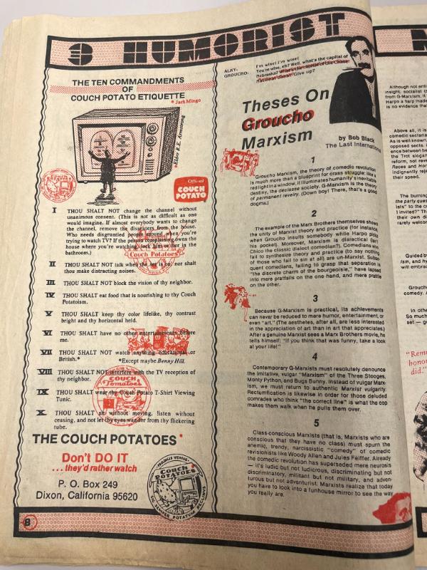 Photograph of archival item from Cometbus Punk and Underground Press Collection, Box 4 (Box 8107, Folder real_fun_1984_4_13).