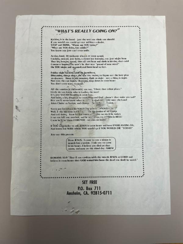 Item from the Los Angeles punk collection (#8074), located in box_1, folder political_social_flyers_1_6.