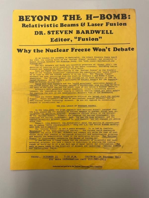 Item from the Los Angeles punk collection (#8074), located in box_1, folder political_social_flyers_1_6.