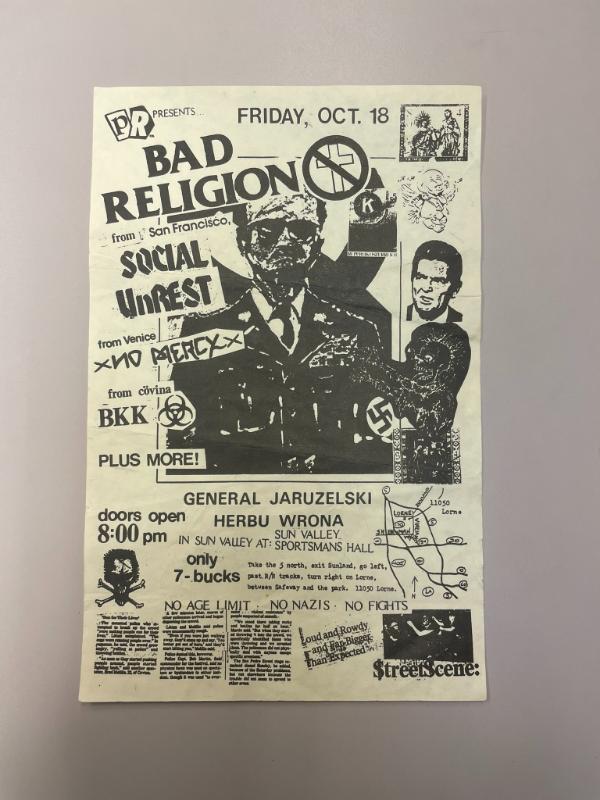 Item from the Los Angeles punk collection (#8074), located in box_1, folder music_event_flyers_1_1.