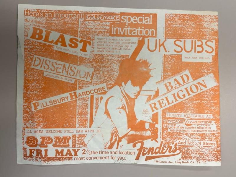 Item from the Los Angeles punk collection (#8074), located in box_1, folder music_event_flyers_1_2.
