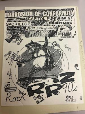 Punk flyer from The Farm SF Club documented in the Bay Area Punk Flyers collection.