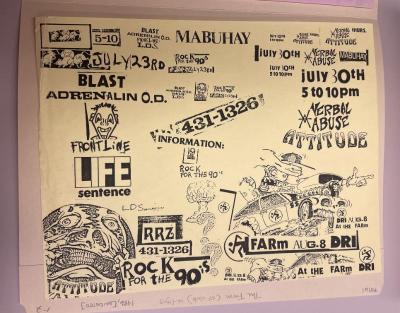 Punk flyer from The Farm SF Club documented in the Bay Area Punk Flyers collection.