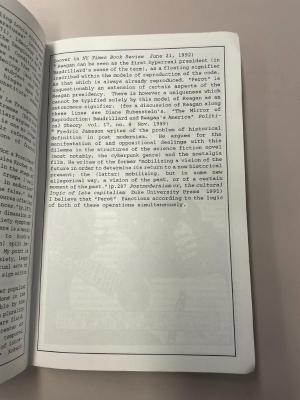 Photograph of archival item from Cometbus Punk and Underground Press Collection, Box 4 (Box 8107, Folder saprophile_aug1992_mar193_4_22).