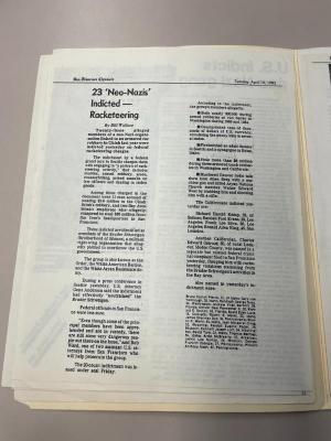 Photograph of archival item from Cometbus Punk and Underground Press Collection, Box 4 (Box 8107, Folder skinheads_marchapril1985_4_90).