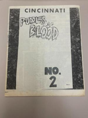 Photograph of archival item from Cometbus Punk and Underground Press Collection, Box 4 (Box 8107, Folder puddles_of_blood_circa_1984_1986_4_3).
