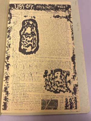 Photograph of archival item from Cometbus Punk and Underground Press Collection, Box 4 (Box 8107, Folder urgl_orp_nov1984_4_65).