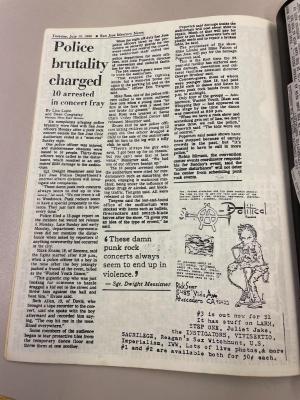 Photograph of archival item from Cometbus Punk and Underground Press Collection, Box 4 (Box 8107, Folder wake_up_1986_4_69).