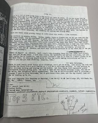 Photograph of archival item from Cometbus Punk and Underground Press Collection, Box 4 (Box 8107, Folder pulp_circa_1990_1991_4_4).