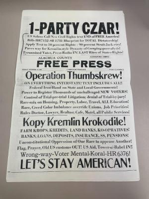 Photograph of archival item from Cometbus Punk and Underground Press Collection, Box 4 (Box 8107, Folder crackpot_flyers_c1977_1992_4_84).