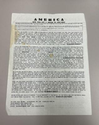 Photograph of archival item from Cometbus Punk and Underground Press Collection, Box 4 (Box 8107, Folder crackpot_flyers_c1977_1992_4_84).