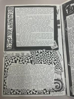 Photograph of archival item from Cometbus Punk and Underground Press Collection, Box 4 (Box 8107, Folder psychotherapy_1991_1992_4_2).