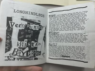 Photograph of archival item from Cometbus Punk and Underground Press Collection, Box 4 (Box 8107, Folder punk_in_my_vitamins_1992_aug1993_4_5).