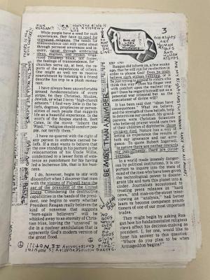 Photograph of archival item from Cometbus Punk and Underground Press Collection, Box 4 (Box 8107, Folder revealin_da_lies_c1983_4_15).