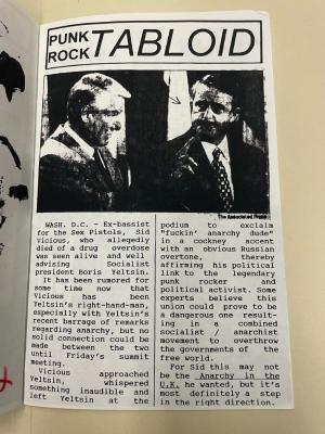 Photograph of archival item from Cometbus Punk and Underground Press Collection, Box 4 (Box 8107, Folder roessiger_c1991_4_18).