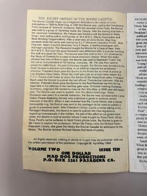 Item from the Los Angeles punk collection (#8074), located in box_1, folder bovine_gazette_issues_1_7.